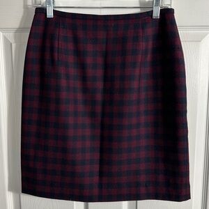 Jones NY Petite 10P worsted wool skirt, check pattern, office, date night
